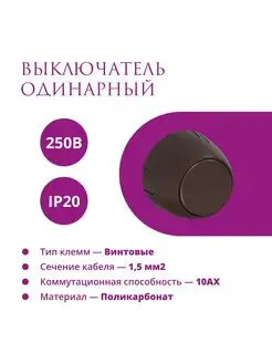 Выключатель одноклавишный накладной ONEKEYELECTRO 171273615 купить за 397 ₽ в интернет-магазине Wildberries