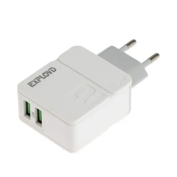 Сетевое зарядное устройство 2 USB, 2.4 А