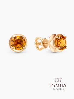 Пусеты с цитрином из Серебра 925 Family Jewelry 171321364 купить за 1 360 ₽ в интернет-магазине Wildberries