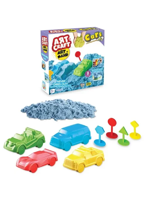 ART SAND Набор кинетический песок Автогонки, 500г, 500 г, фото 2