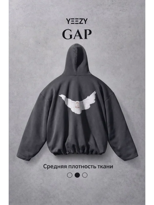 Худи оверсайз-свободная посадка без начеса уни Gap