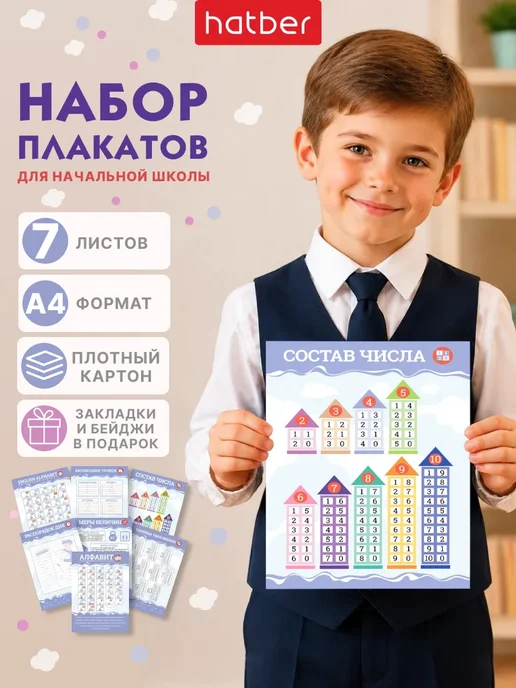 Hatber Плакаты для дошкольника обучающий набор для детей, вариант