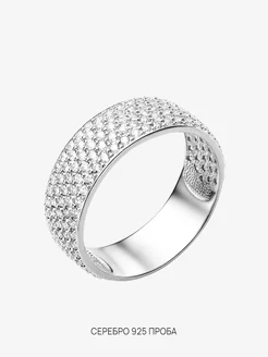 Серебряное широкое кольцо дорожка из фианитов KOZIN 171367264 купить за 1 269 ₽ в интернет-магазине Wildberries