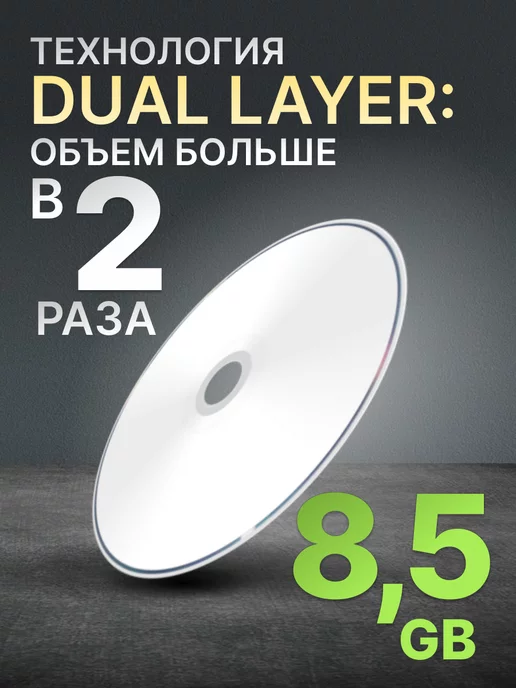 Mirex Диски DVD+R DL Printable 8X 8,5 ГБ, 10 штук UL130069A8L, 8x8.5, 8,5 ГБ, фото 2