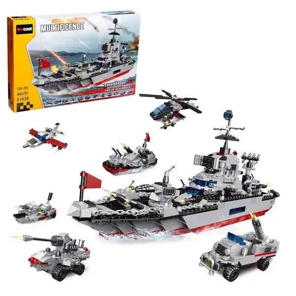 Конструктор блочный "Военный крейсер", 739 деталей