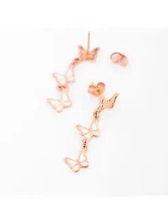 Серьги серебряные в позолоте с эмалью super-sale. Цвет золотистый. Вид 4.