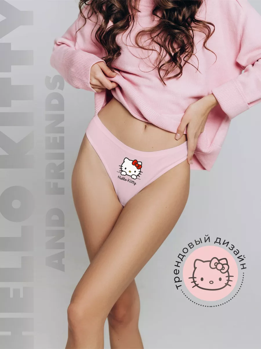 Трусы женские стринги аниме y2k Hello Kitty 171407578 купить за 218 ₽ в  интернет-магазине Wildberries