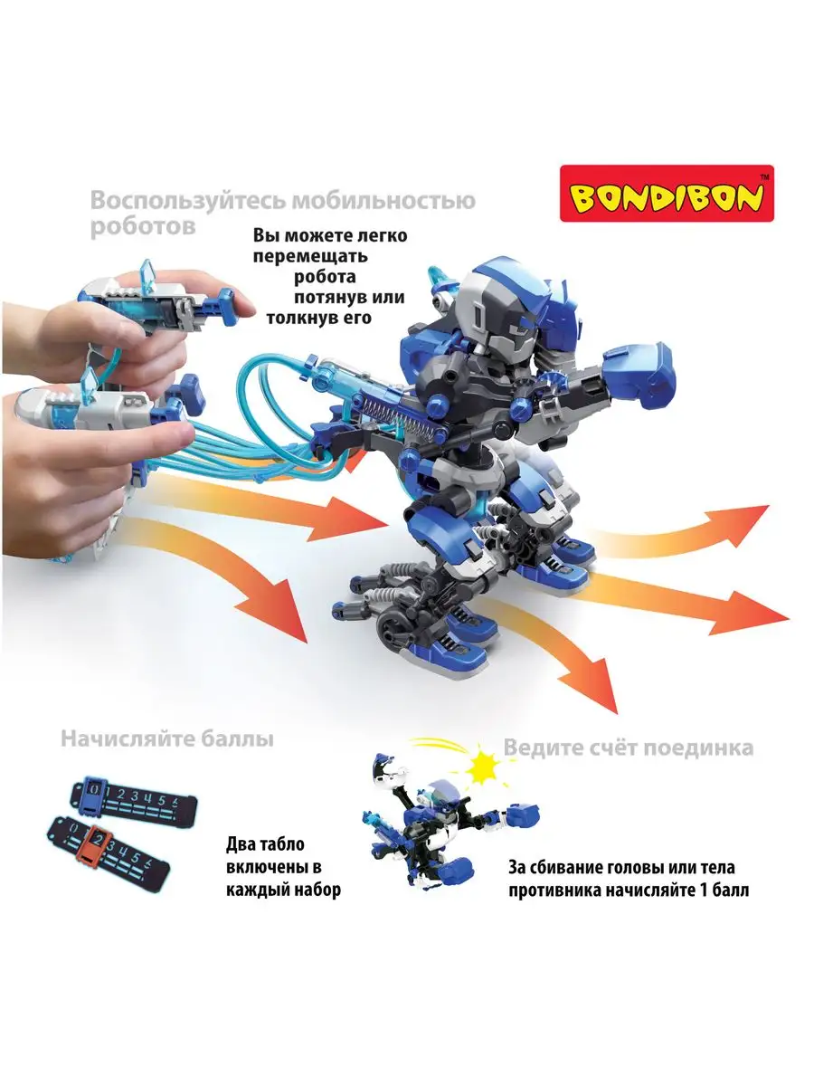 Конструктор Роботы боксеры с гидравлическим управлением BONDIBON 171418232  купить за 5 288 ₽ в интернет-магазине Wildberries