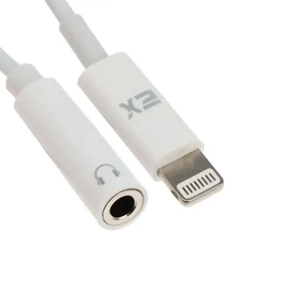 Переходник с Lightning на Jack 3.5, музыка + гарнитура