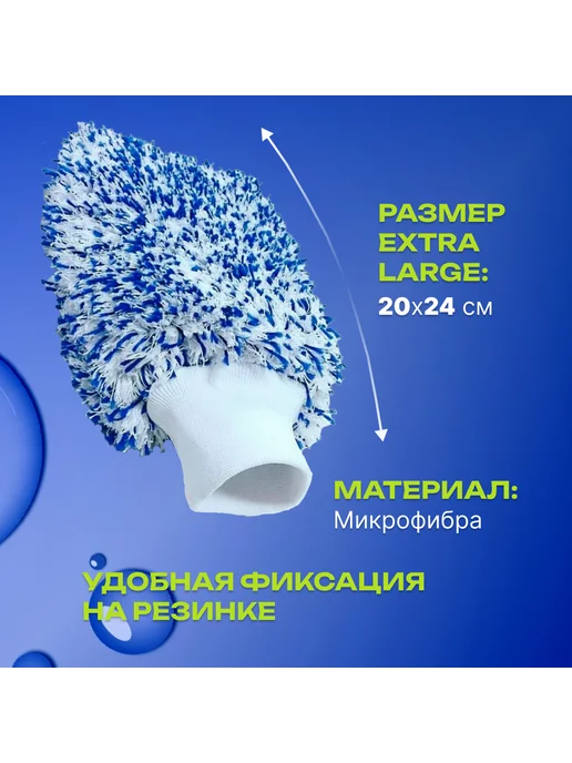 Варежка для мойки авто рукавица микрофибра, вариант, фото 3