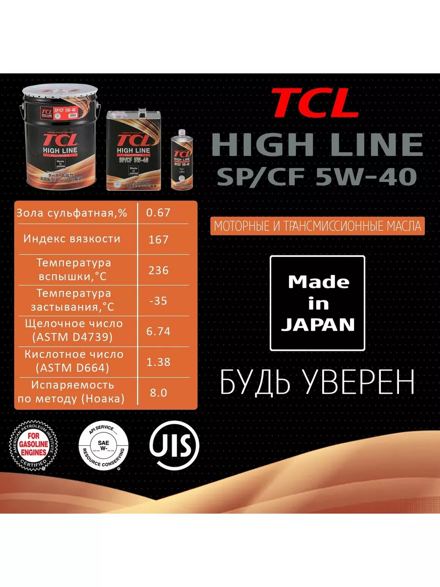 Масло моторное High Line, Fully Synth, SP 5W40 (ТСЛ) 1л. TCL 171476206  купить за 1 344 ₽ в интернет-магазине Wildberries