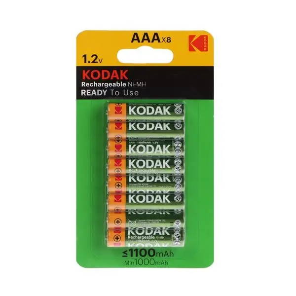 Аккумулятор Ni-Mh, AAA, 1.2В, 1100 мАч, 8 шт.