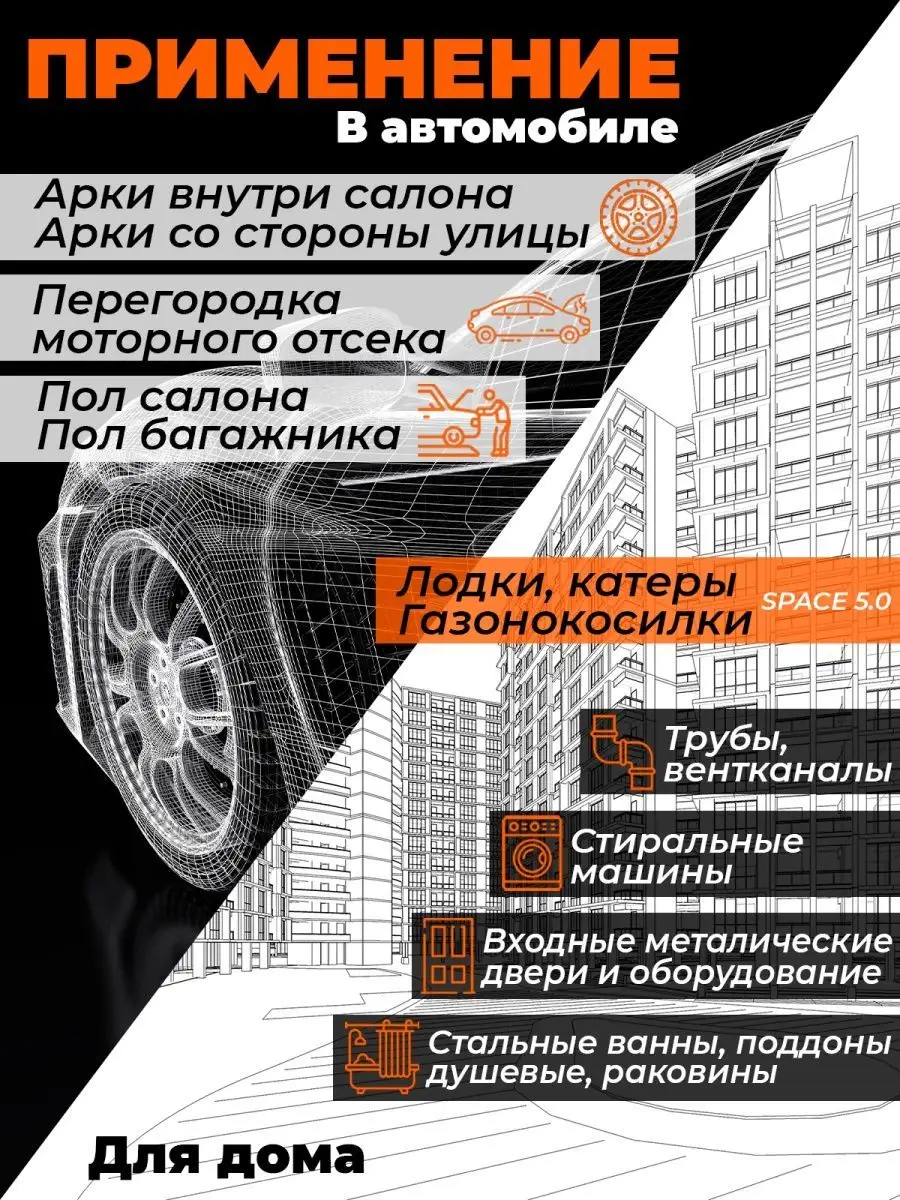 Шумоизоляция автомобиля Space 5.0 - 8 л. Шумофф 171513957 купить за 1 975 ₽  в интернет-магазине Wildberries