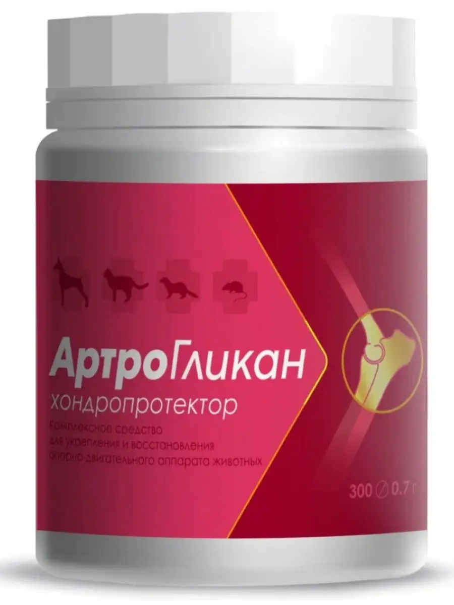 Таблетки для животных, хондропротектор 300 шт АРТРОГЛИКАН 171569060 купить  в интернет-магазине Wildberries