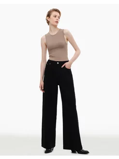 Чёрные джинсы Paris Wide leg с высокой талией Gloria Jeans 171572320 купить за 1 046 ₽ в интернет-магазине Wildberries