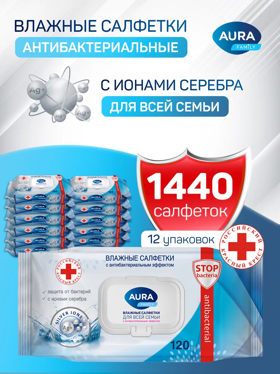 Влажные салфетки антибактериальные с клапаном 1440 шт
