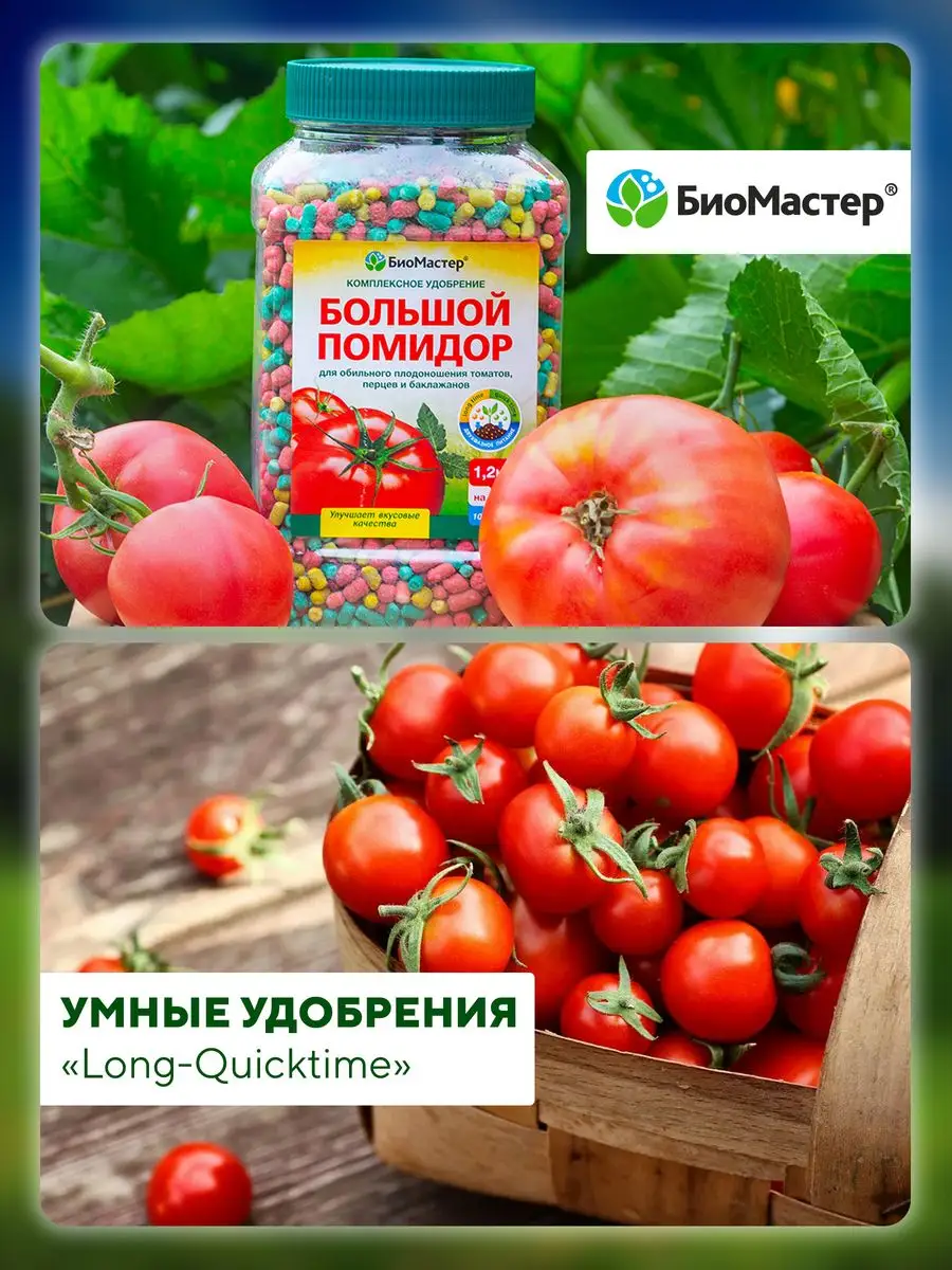 Удобрение Большой помидор, 1,2 кг БиоМастер БиоМастер 171624180 купить за  437 ₽ в интернет-магазине Wildberries