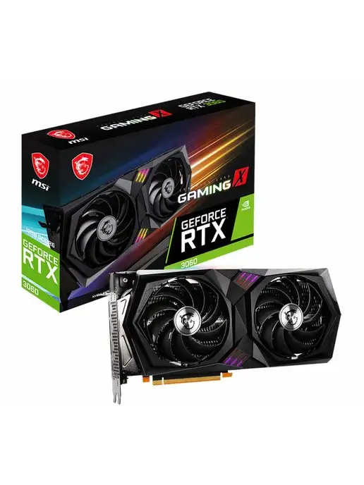 MSI Видеокарта GeForce RTX 3060 12 ГБ (RTX 3060 GAMING X 12G)