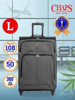 Дорожный прочный чемодан на колесах большой тканевый L Chaps 171683371 купить за 4 312 ₽ в интернет-магазине Wildberries