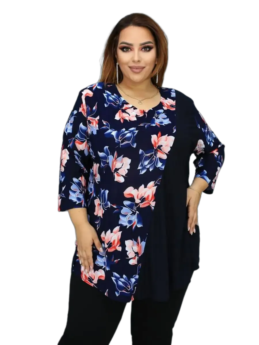 Блузка нарядная туника большого размера plus size