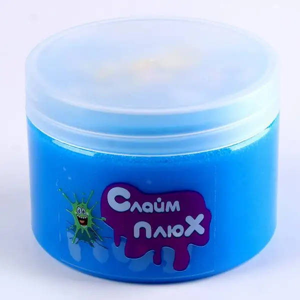 Слайм Перламутровый с шармиками, синий, 350г