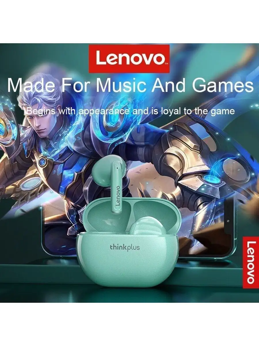 Беспроводные наушники Lenovo XT93 True Wireless Earbuds lenovo 171740303  купить в интернет-магазине Wildberries