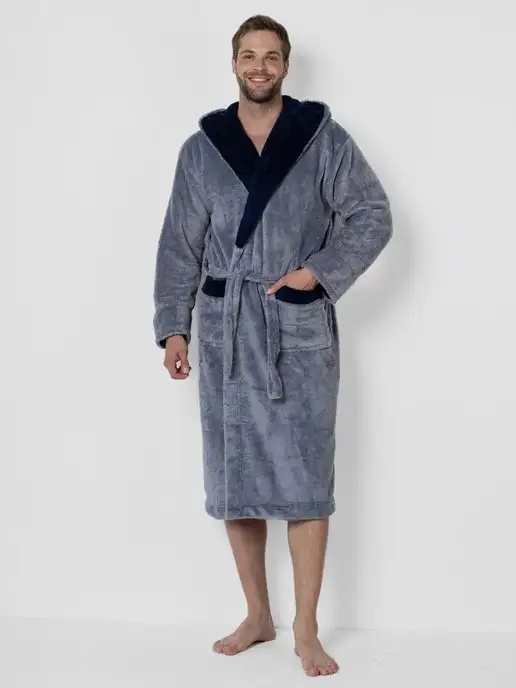 Wakas Textile Халат домашний махровый с капюшоном для бани и саун, вариант, фото 5