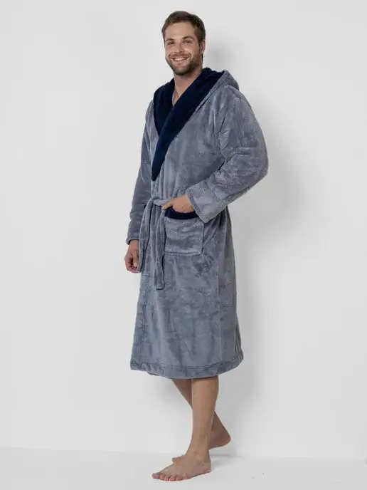 Wakas Textile Халат домашний махровый с капюшоном для бани и саун, вариант, фото 7