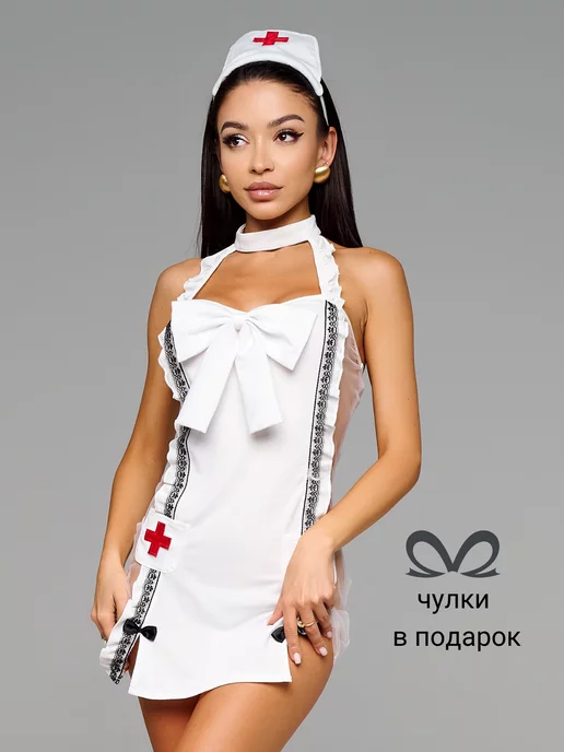 RigiStyle Секс костюм Медсестра 18 +, белый, фото 2