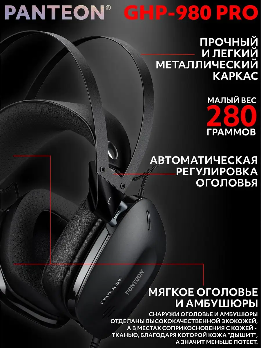 Игровые наушники проводные для ПК PANTEON GHP-980 PRO JETACCESS 171853889  купить в интернет-магазине Wildberries