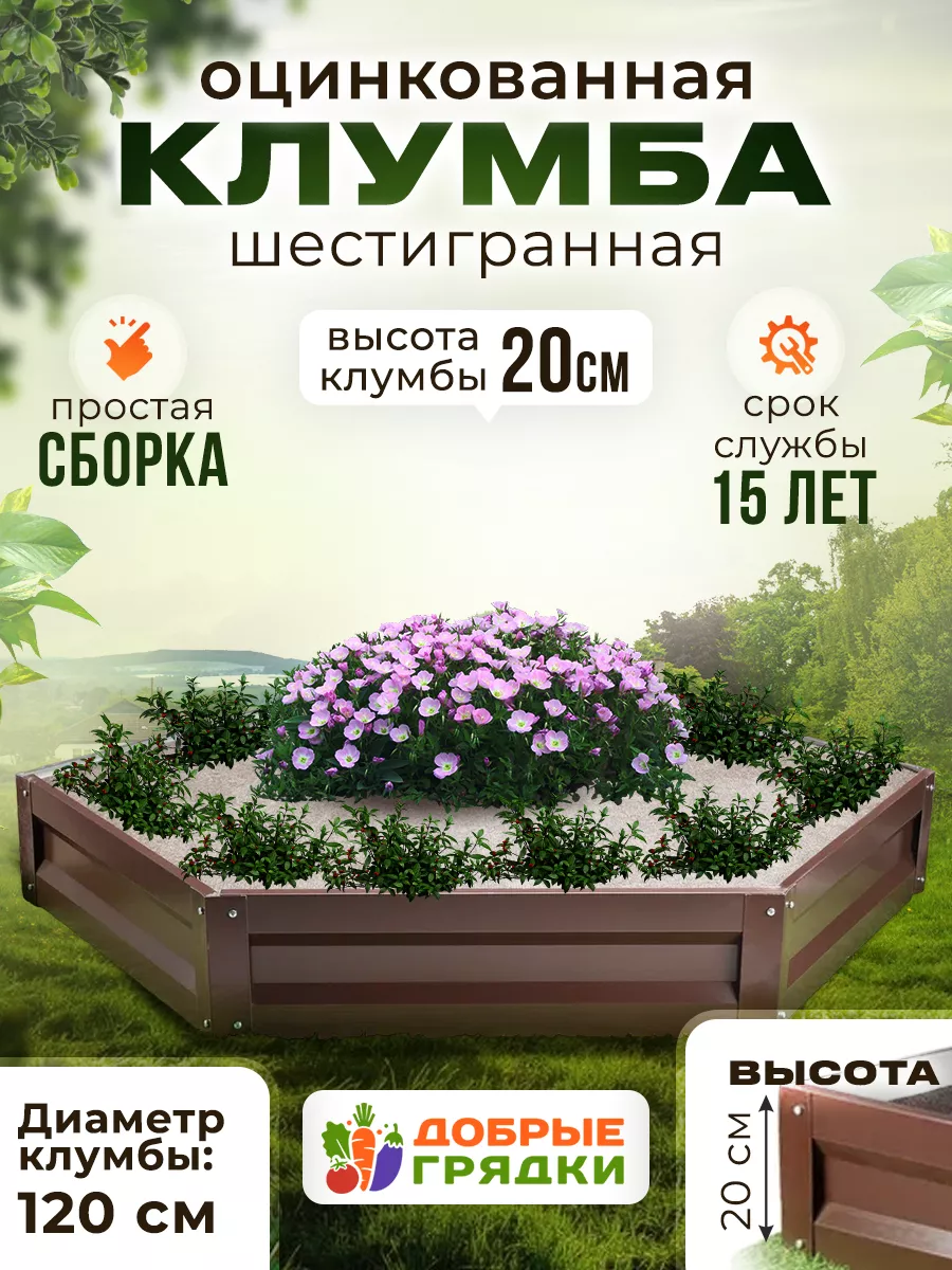 Клумба садовая оцинкованная для дачи и цветов