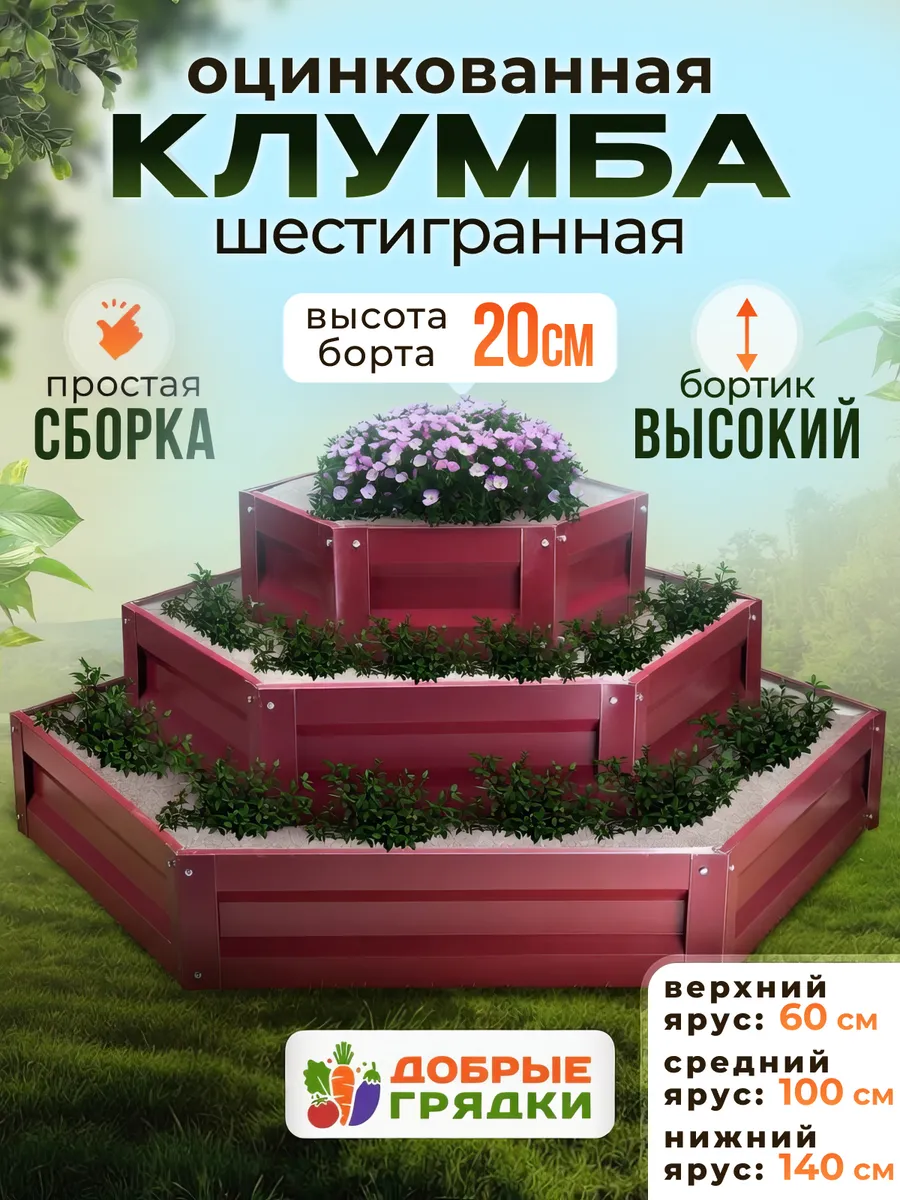 Клумба садовая многоярусная оцинкованная для дачи