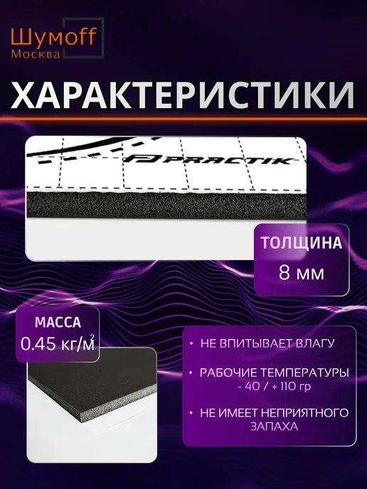 Шумофф Шумоизоляция теплоизоляция Base 8, вариант, фото 2
