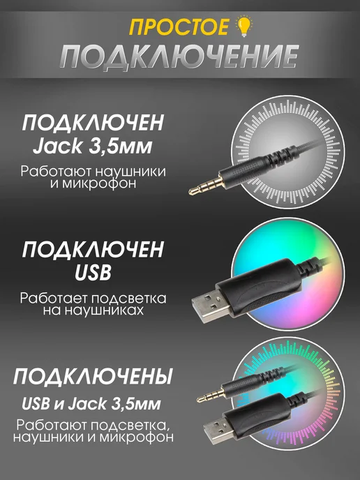 ONIKUMA Игровые наушники с ушками и подсветкой Х15 pro Cat 3.5мм, черный, фото 3