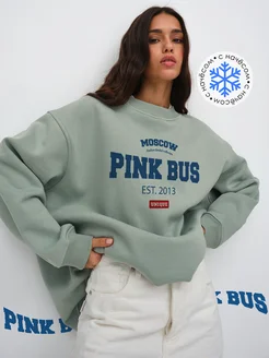 Свитшот оверсайз утепленный с начесом Pink Bus 172063813 купить за 2 429 ₽ в интернет-магазине Wildberries