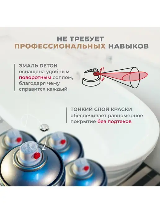 Краска для ванны, белый, баллон 520 мл, 520 мл, фото 5