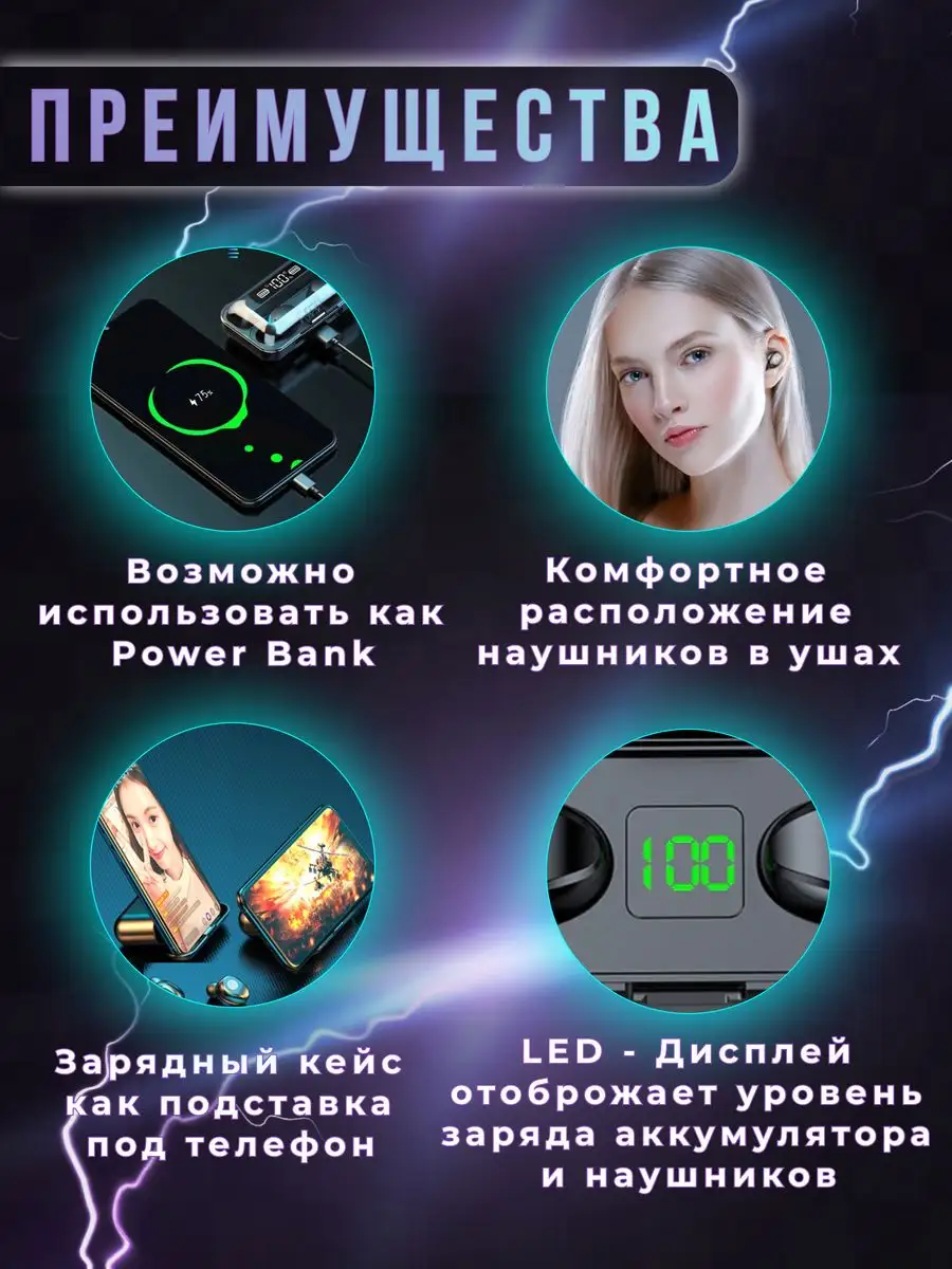 Беспроводные наушники вакуумные Place of power 172120155 купить в  интернет-магазине Wildberries