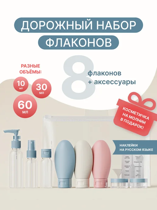 andabags Дорожный набор флаконов для путешествий, вариант, фото 7