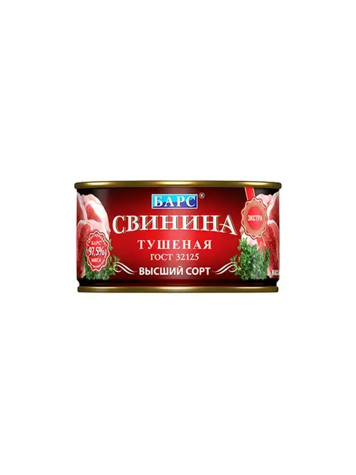 БАРС Свинина тушеная высший сорт ЭКСТРА ГОСТ 325 г, 325 г, фото 2