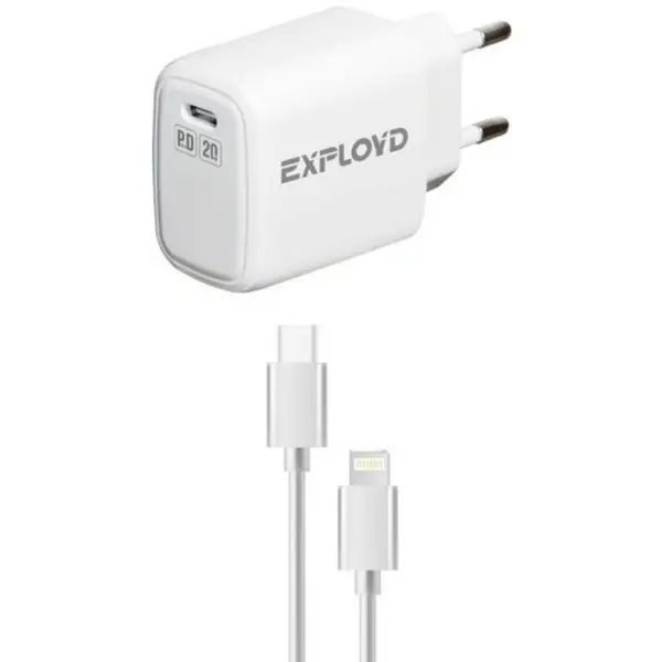 Сетевое зарядное устройство USB-С, кабель Lightning