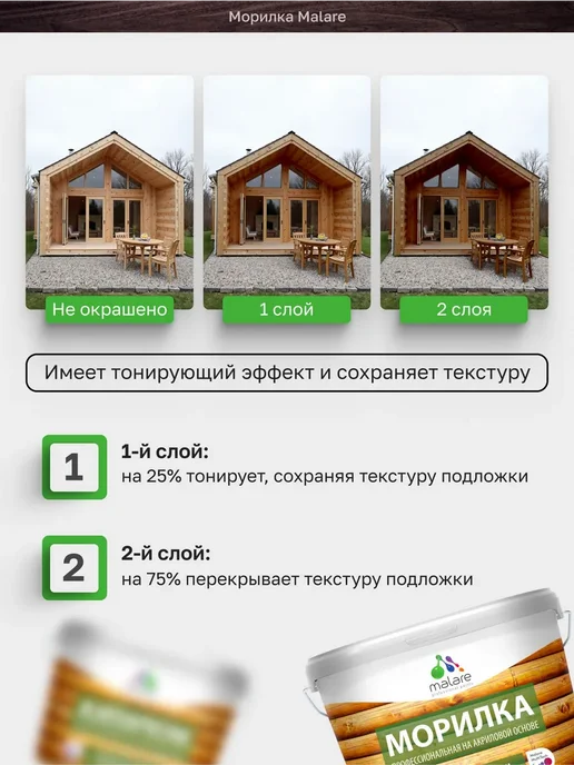 Malare Морилка для дерева, цвет груша, 0,9 кг, 0,9 кг, фото 3