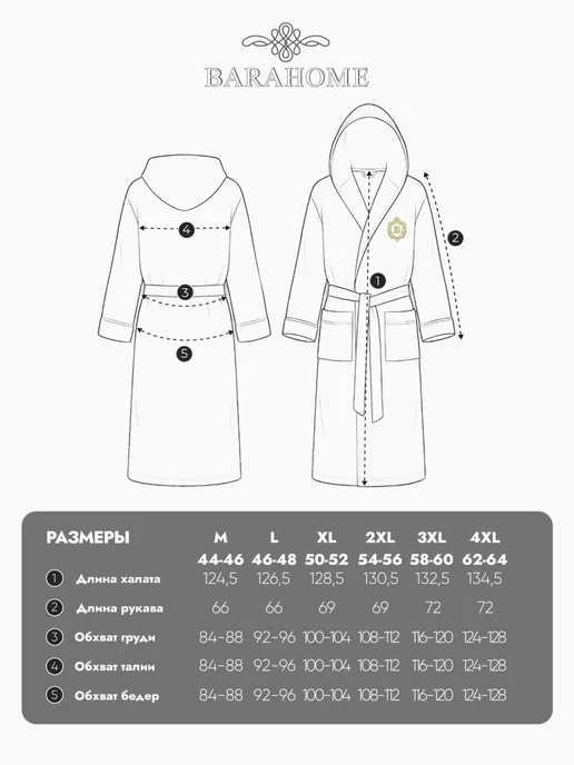 BARAHOME Халат домашний с капюшоном махровый для дома, вариант, фото 6