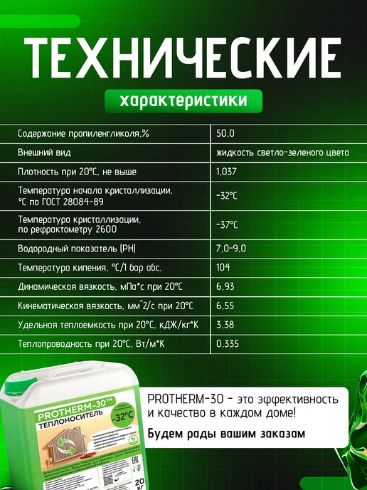 PROTHERM Теплоносители Теплоноситель для отопления Пропиленгликоль -30 (20 кг), 20 кг, фото 7