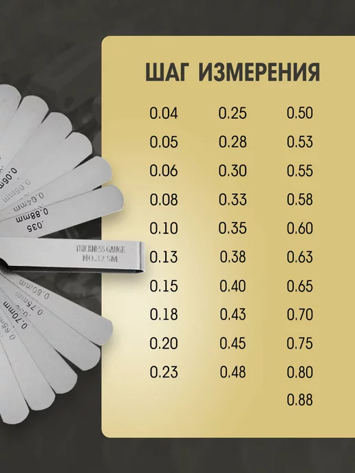 Тундра Щуп для зазоров и клапанов 0.04 - 0.88 мм, серый, фото 2