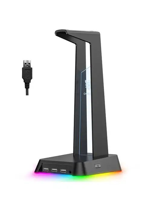 ONIKUMA Подставка держатель с подсветкой RGB для игровых наушников, черный, фото 2