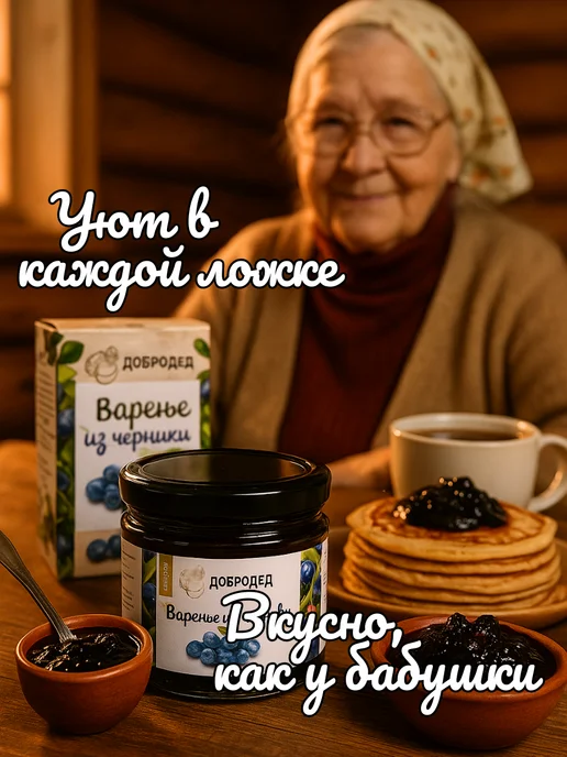 Добродед Черничное варенье без сахара для диабетиков, 240 г, 240 г, фото 3