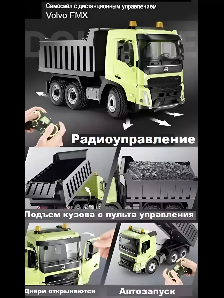 Самосвал на радиоуправлении Volvo FMX Double Eagle 172285449 купить за 3  790 ₽ в интернет-магазине Wildberries