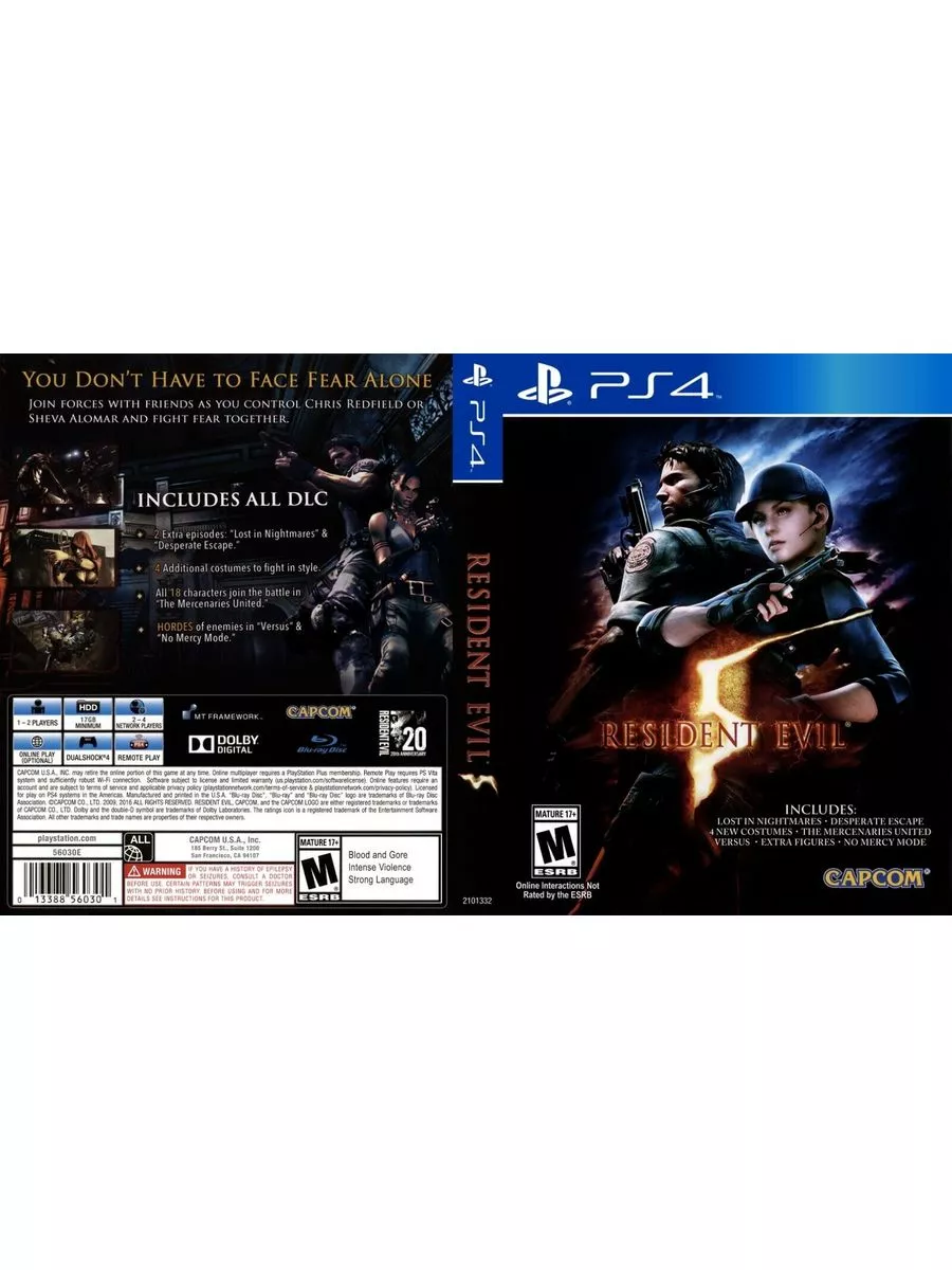 Диск с игрой Resident Evil 5 для PlayStation 4 (CUSA04284) Игра для PS4  172458569 купить в интернет-магазине Wildberries