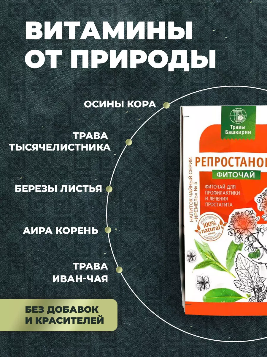 Травяной сбор от простатита ТРАВЫ БАШКИРИИ 172468173 купить за 180 ₽ в  интернет-магазине Wildberries