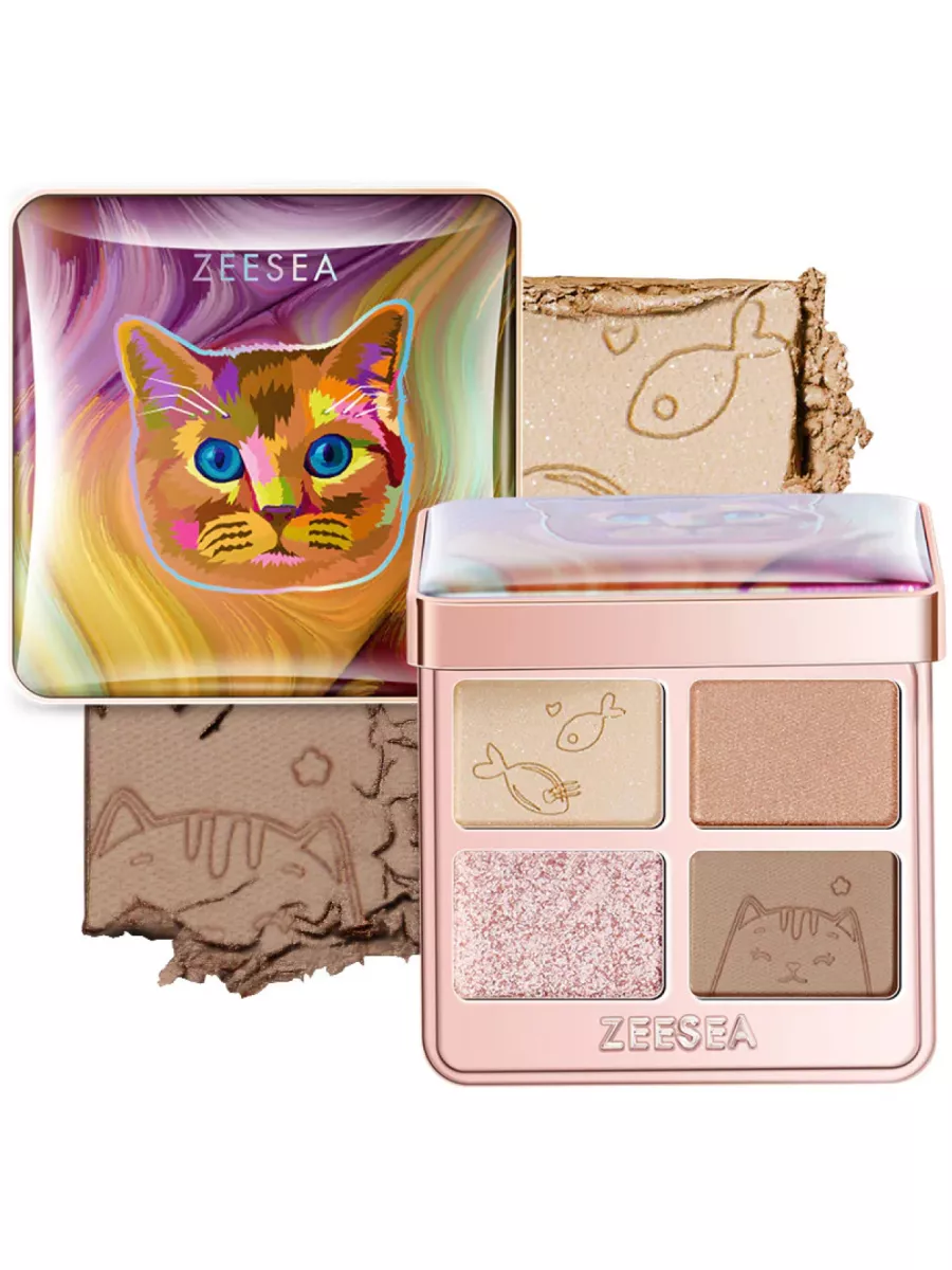 Тени для век Tipsy Kitty Eyeshadow Quad тон 01 Milk Tea ZEESEA 172489126  купить за 2 308 ₽ в интернет-магазине Wildberries